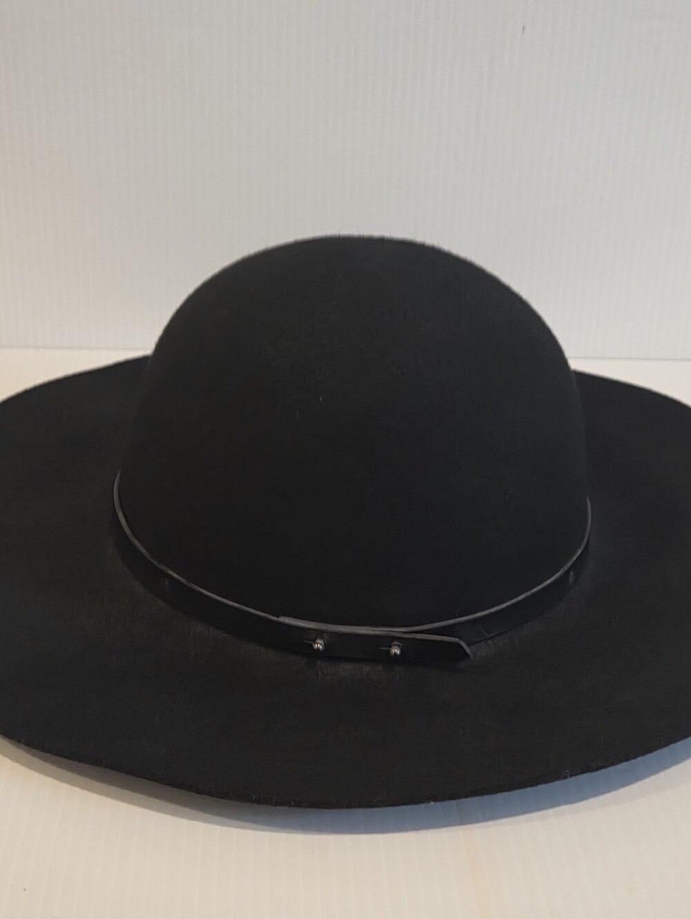 Black Wool Wide Brim Floppy Hat 3” Brim Boho Style Felt Soft Crown Womens Medium - Picture 3 of 12